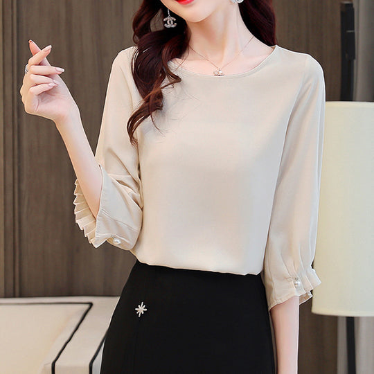 Damen Elegante Bluse mit Puffärmeln Shop Nory