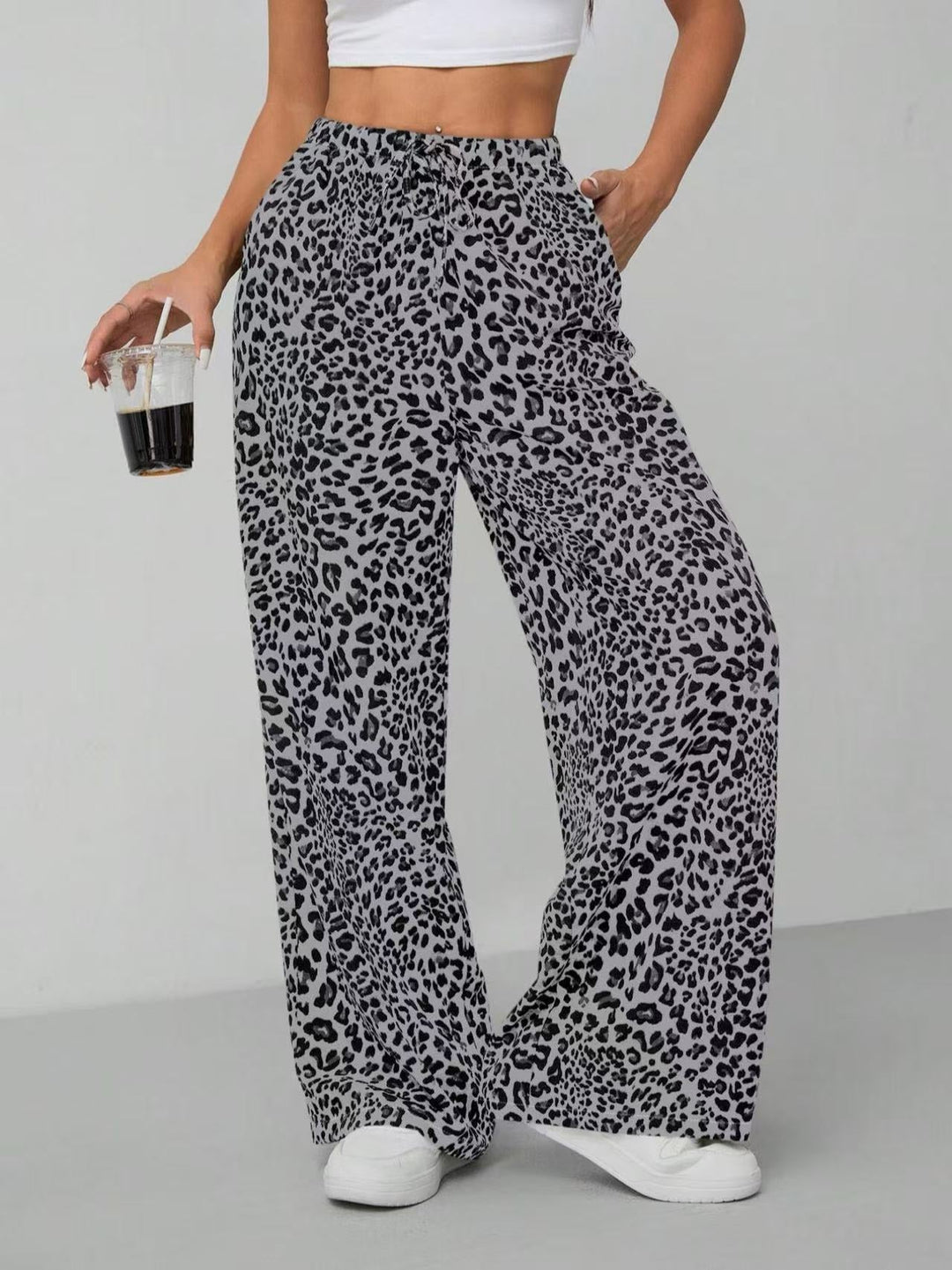 Damen Weite Tiermuster-Hose