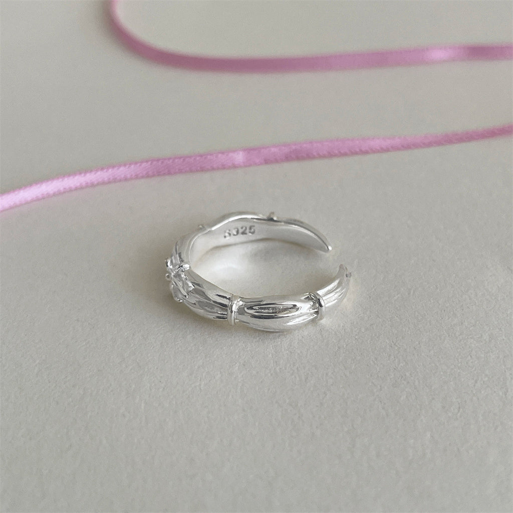 Damen Offener Ring mit filigranem Blattmuster Shop Nory