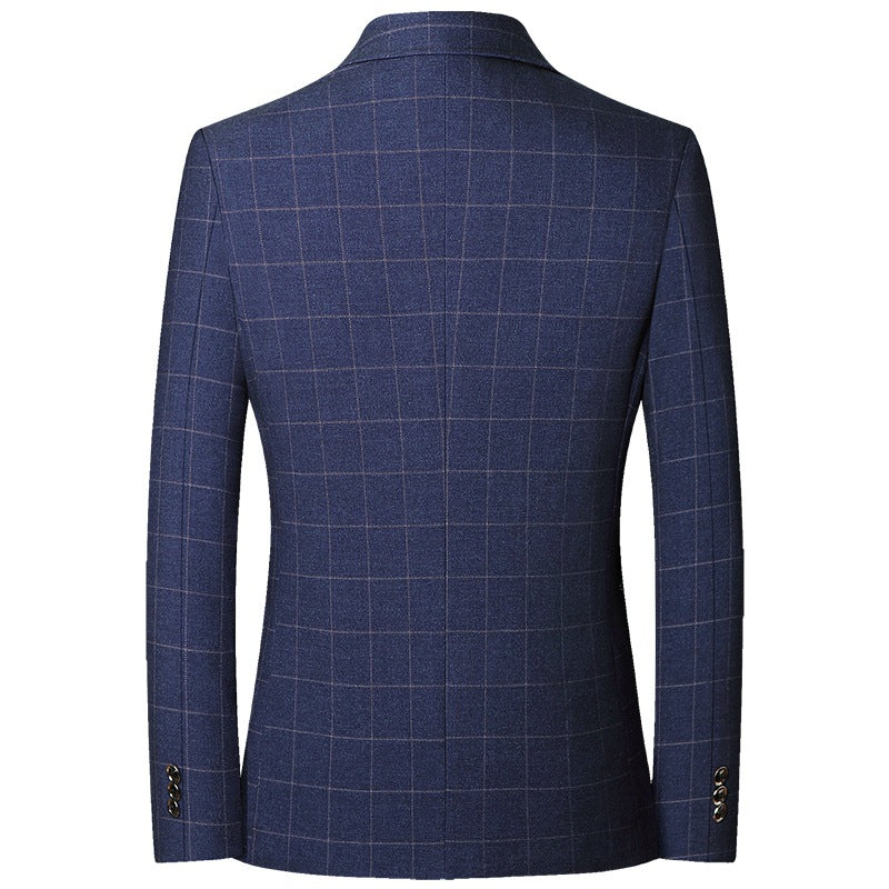 Herren Modernes Slim-Fit Sakko mit dezentem Karomuster aus leichtem MischgewShop Norye Shop Nory
