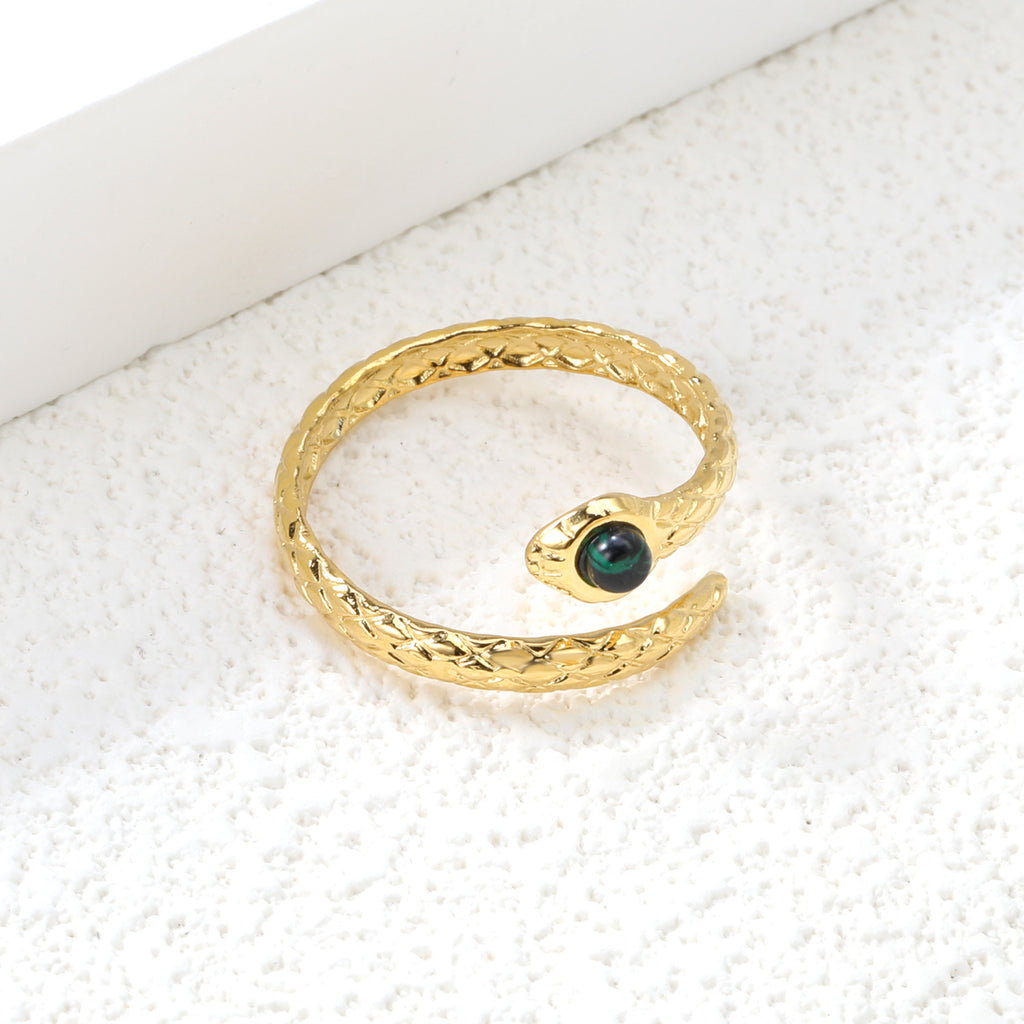 Damen verstellbarer Ring mit elegantem Schlangen-Design und funkelndem Zirkonia Shop Nory