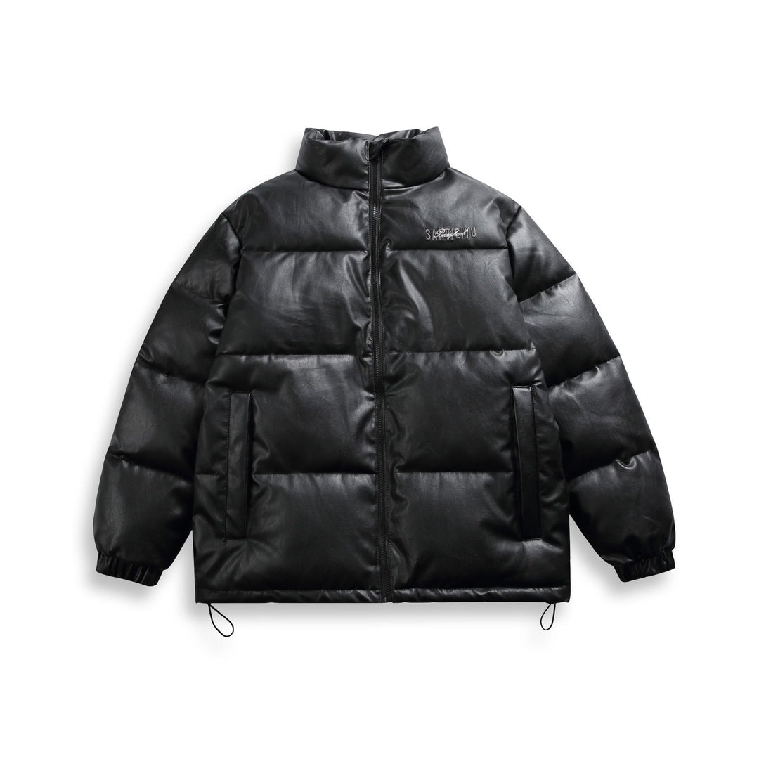 Unisex Kurz geschnittene matte Thermo-Pufferjacke mit minimaler Nahtführung und Tunnelzugsaum Shop Nory