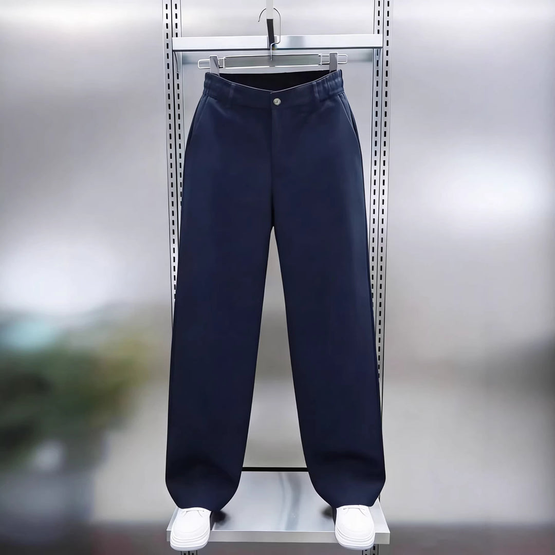Herren Weite Twillhose mit hohem Bund, elastischem Rückenbund und geradem Bein Shop Nory