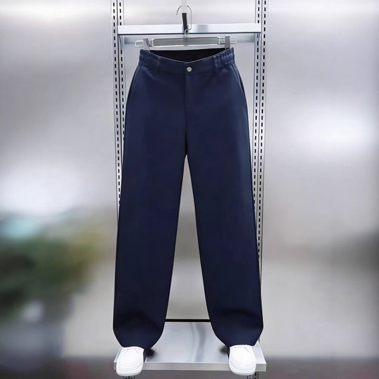 Herren Weite Twillhose mit hohem Bund, elastischem Rückenbund und geradem Bein Shop Nory