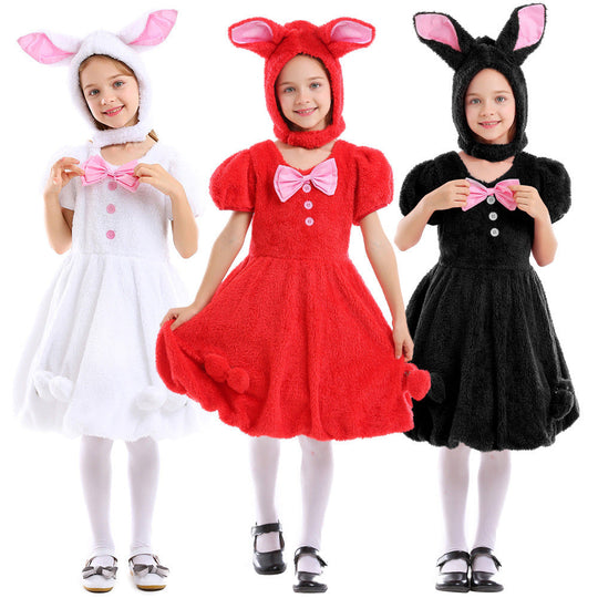 Mädchen Plüsch Häschenkostüm mit Kapuze und verspielten Details Shop Nory