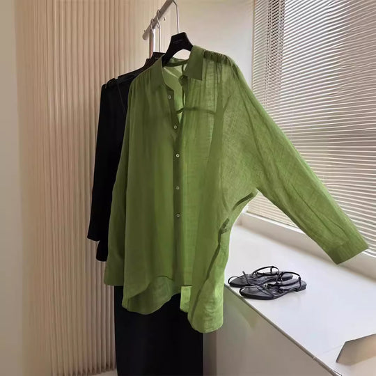 Damen Leichte und luftige Bluse aus reinem Leinen Shop Nory