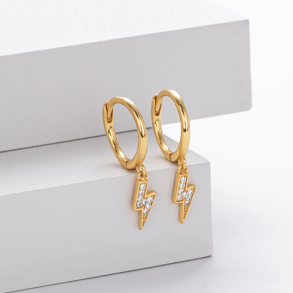 Damen Ohrhänger mit zeitgenössischem Blitzdesign aus 925 Sterling Silber Shop Nory