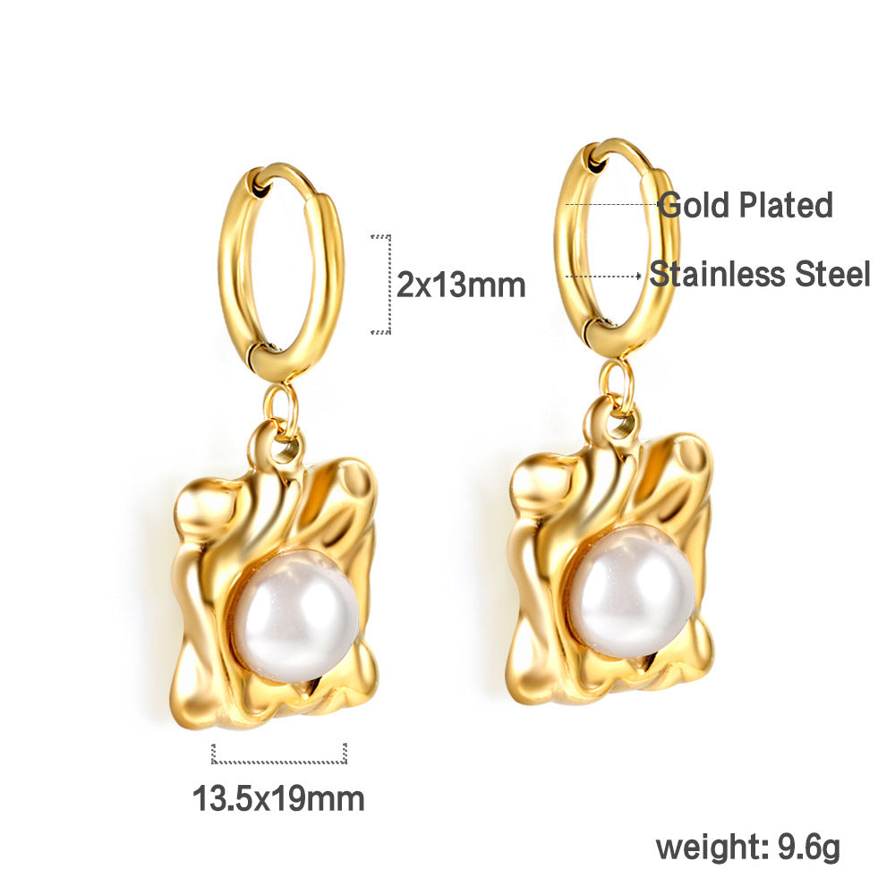 Damen elegante Halskette mit funkelndem Anhänger aus Edelstahl und goldplattierter Kette Shop Nory