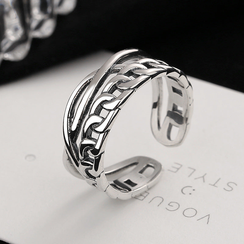 Damen Verstellbarer Ring mit elegantem Flechtmuster Shop Nory