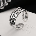 Damen Offener Ring mit facettiertem Kettenmotiv Shop Nory