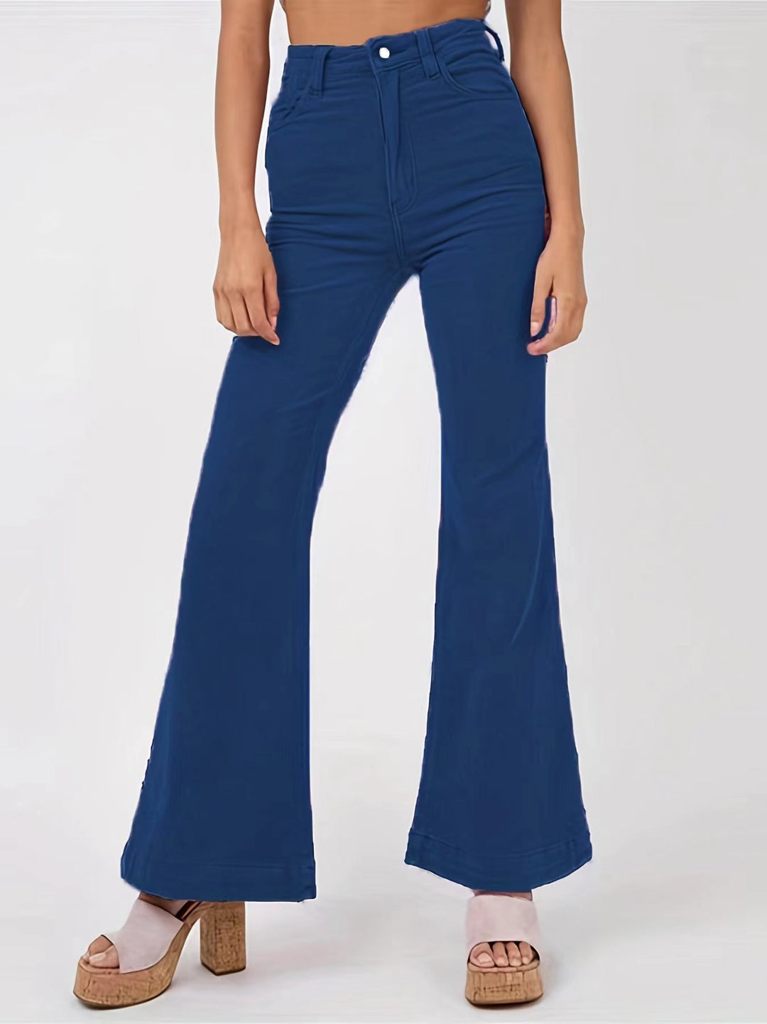 Damen Hochtaillierte Schlaghose mit weitem Bein und Stretchbund Shop Nory