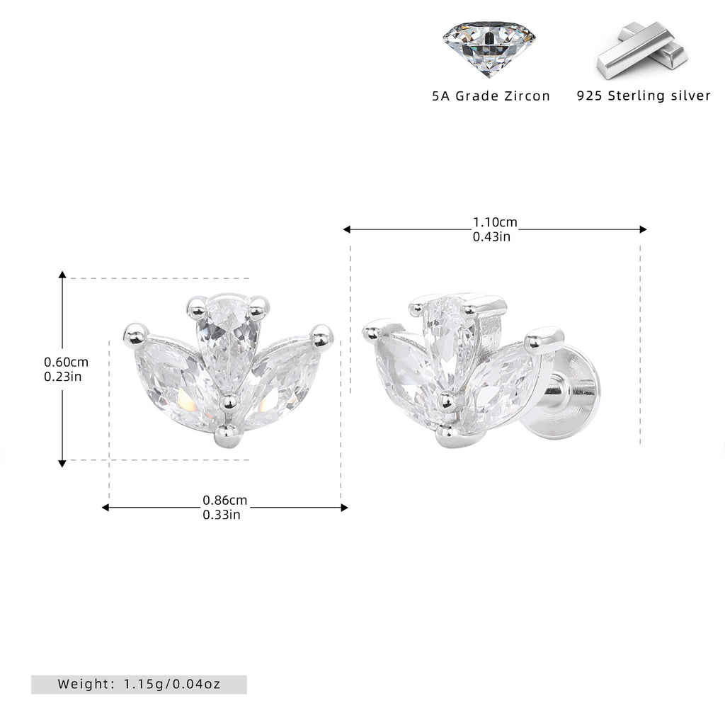 Damen Ohrstecker mit funkelndem Zirkon in elegantem Blumenmotiv Shop Nory