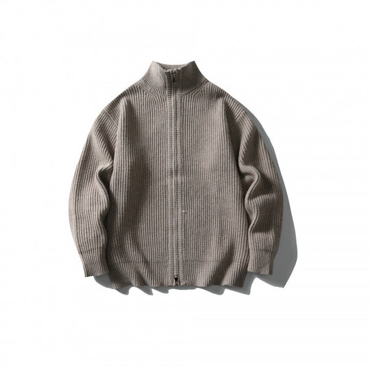 Unisex Gerippter Zipcardigan mit Stehkragen Shop Nory
