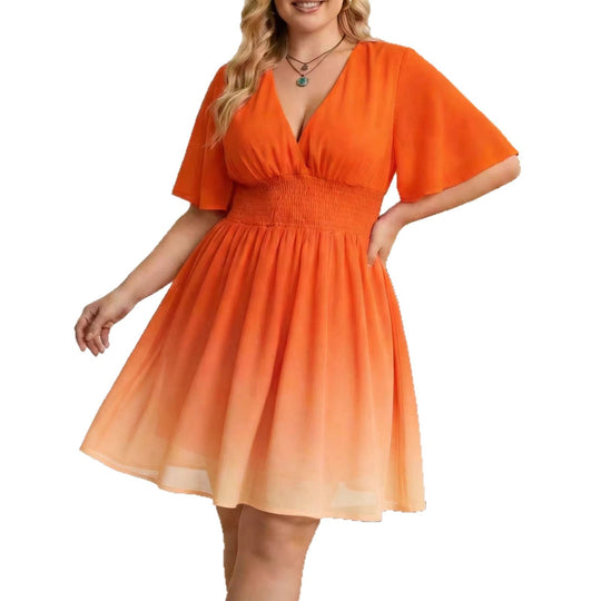 Damen Ombre-Modekleid