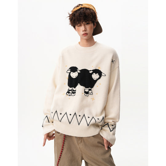 Herren Grobstrickpullover mit tierischem Motiv Shop Nory