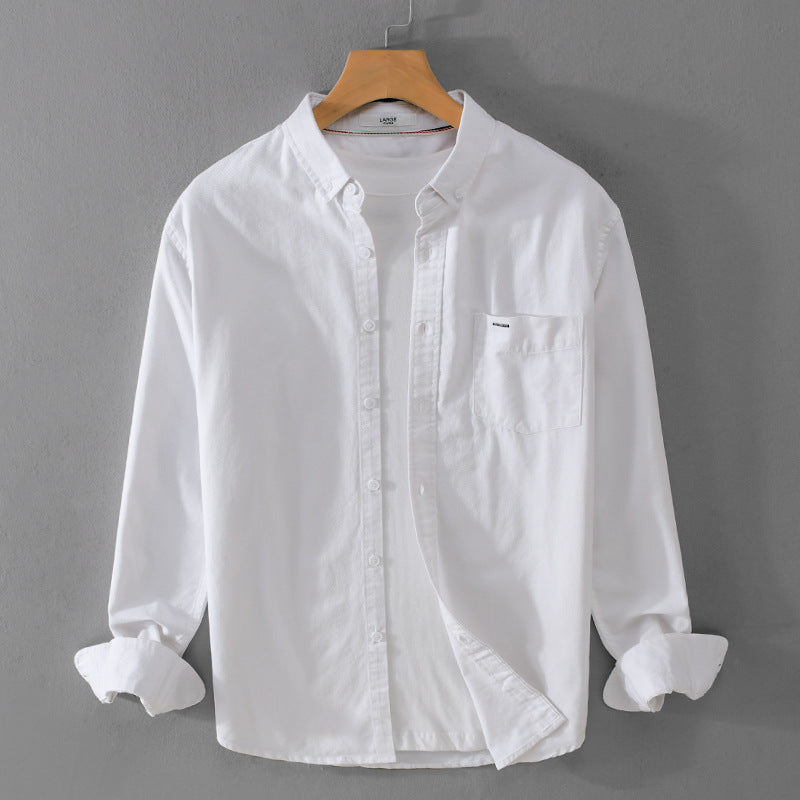 Herren klassisches Button-Down Oxfordhemd aus Baumwolle mit Kentkragen lockerer Schnitt und Brusttasche Shop Nory