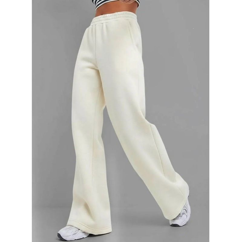 Damen nan fließende Palazzo-Loungehose mit extra weitem Bein elastischem Komfortbund und dezenten Eingrifftaschen Shop Nory