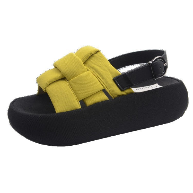 Damen modische Plateau-Sandalen mit elegantem Kreuzriemen und komfortablem Fußbett