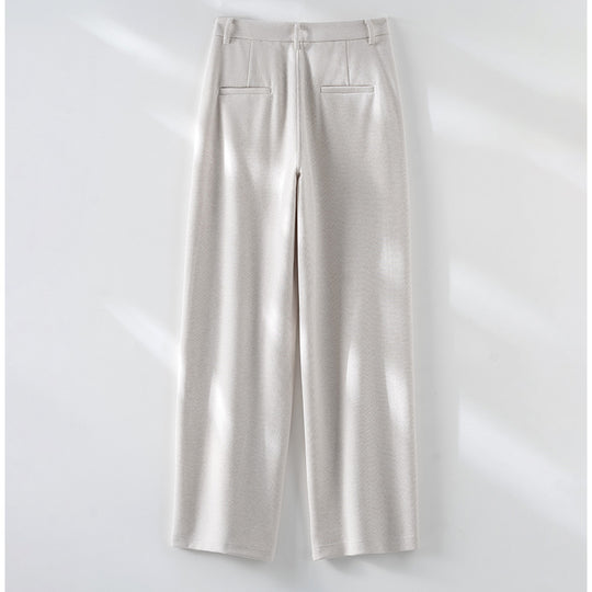 Damen Elegante High‑Waist Palazzo-Stoffhose mit Bügelfalte und dekorativer Mittelnaht Shop Nory