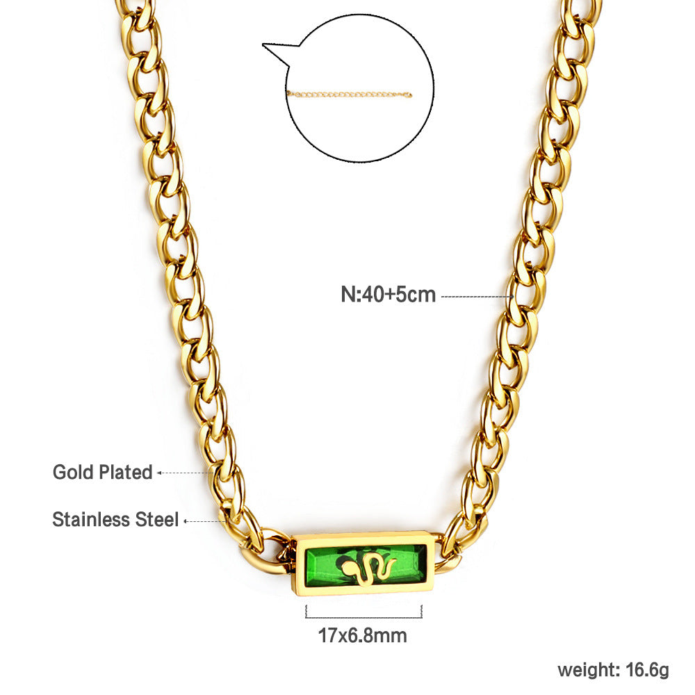 Damen elegante Halskette mit geometrischem Kompassanhänger aus hochwertigem Edelstahl und goldplattiertem Finish Shop Nory