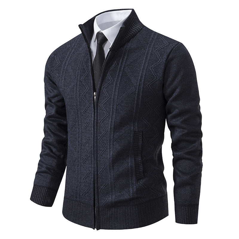 Herren Strickjacke mit modernem Zopfmuster