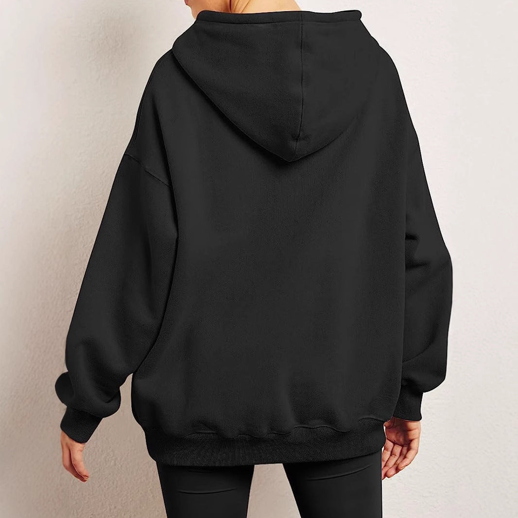 Damen nan Oversize-Kapuzenpullover mit verlängertem Rückenteil, innen angerautem Fleece und Kängurutasche Shop Nory