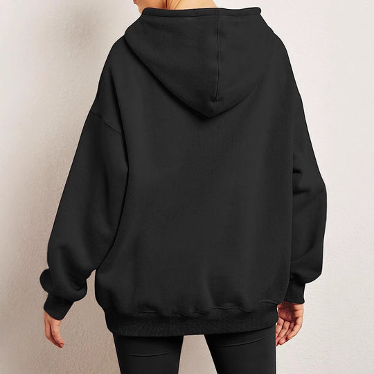 Damen nan Oversize-Kapuzenpullover mit verlängertem Rückenteil, innen angerautem Fleece und Kängurutasche Shop Nory
