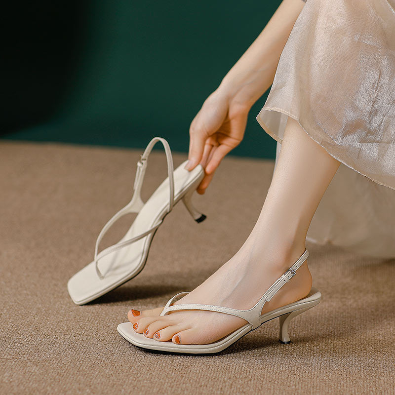 Damen elegante Schlappen mit schickem Riemendesign und komfortablem Absatz