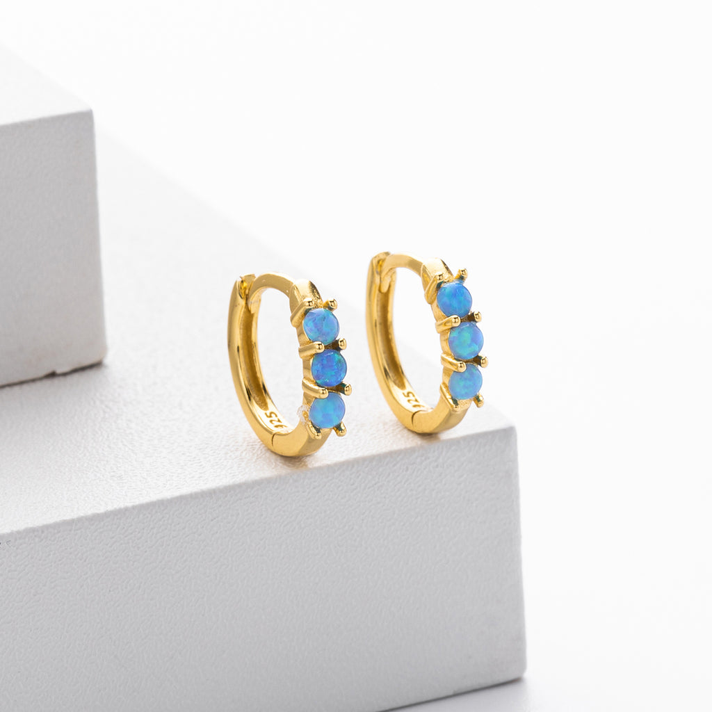 Damen Ohrhänger mit funkelnden Opal-Steinen und hochwertigem 925 Sterling Silber Shop Nory
