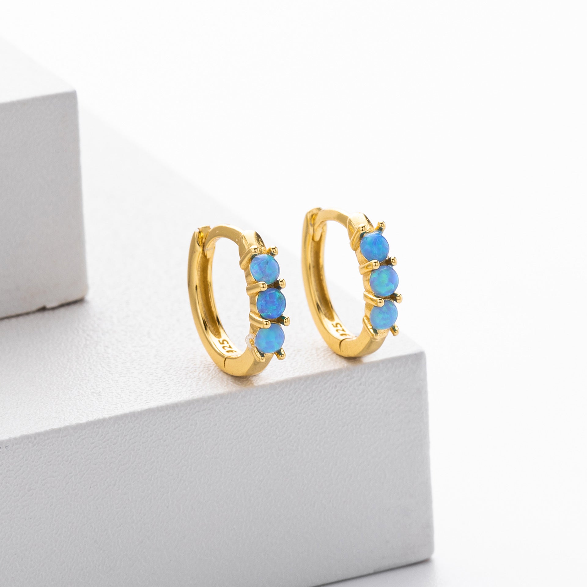 Damen Ohrhänger mit funkelnden Opal-Steinen und hochwertigem 925 Sterling Silber Shop Nory