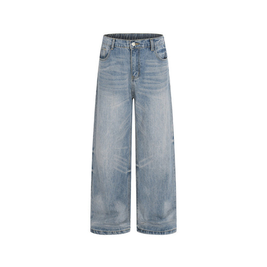 Damen Weite High-Waist Jeans aus leichtem Stonewashed Denim Shop Nory