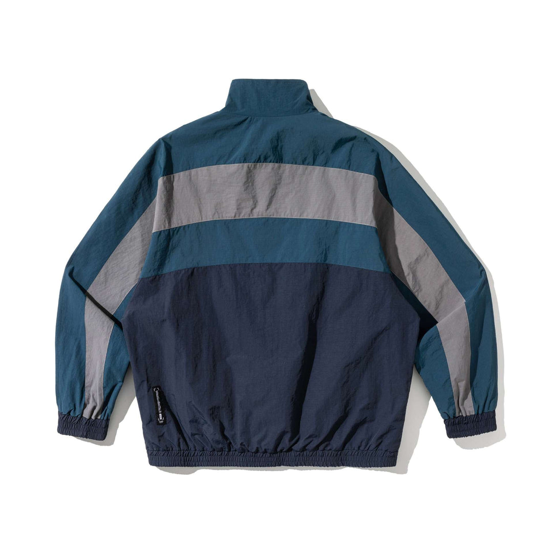 Unisex Leichte Colorblock Windbreaker‑Jacke mit Stehkragen und Elastikbündchen Shop Nory