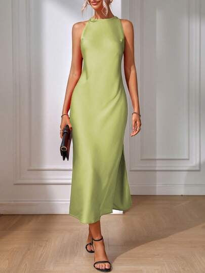 Damen Elegantes Maxikleid mit schmalem Träger und körpernahem Schnitt Shopnory