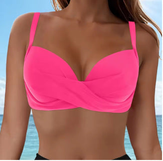 Damen Elegantes Bikinioberteil mit Wickeldesign