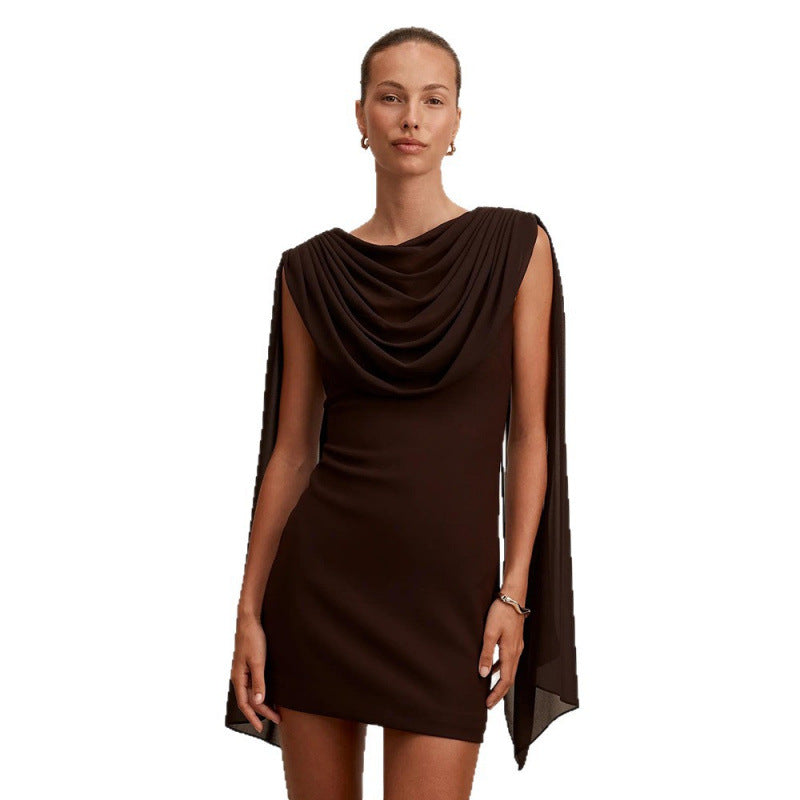 Damen Elegantes Cocktailkleid mit drapierter Schulterpartie und figurbetontem Schnitt
