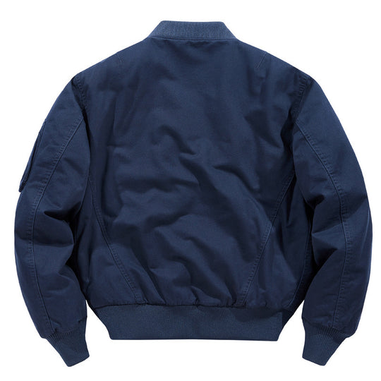 Herren Kurz geschnittene Utility-Bomberjacke aus robustem Canvas mit Ärmeltasche Shop Nory