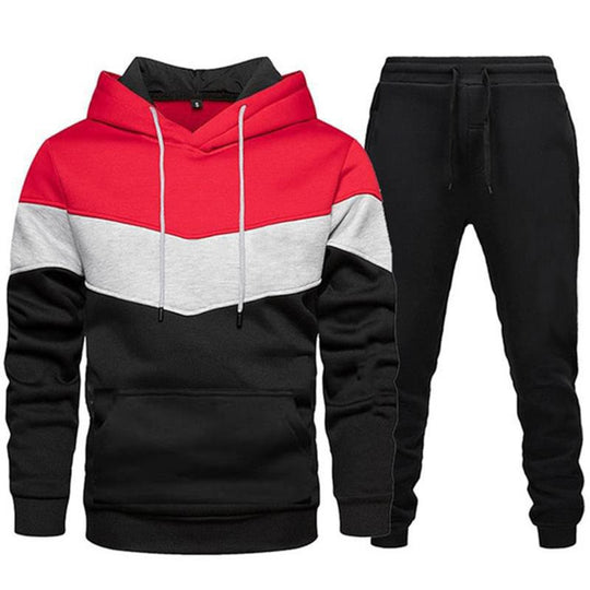 Herren nan zweifarbiges Hoodie-Joggingset mit Kängurutasche, tapered Jogginghose und doppellagiger Kapuze Shop Nory