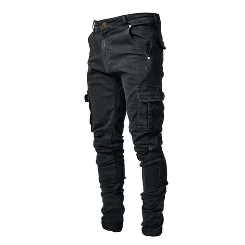 Herren Cargo Jeans im lässigen Design mit strukturierten Taschen