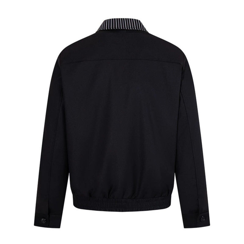 Herren Kurz geschnittene Blouson-Jacke mit gestreiftem Innenkragen, verdecktem Zweiwege-Reißverschluss und elastischem Saum Shop Nory