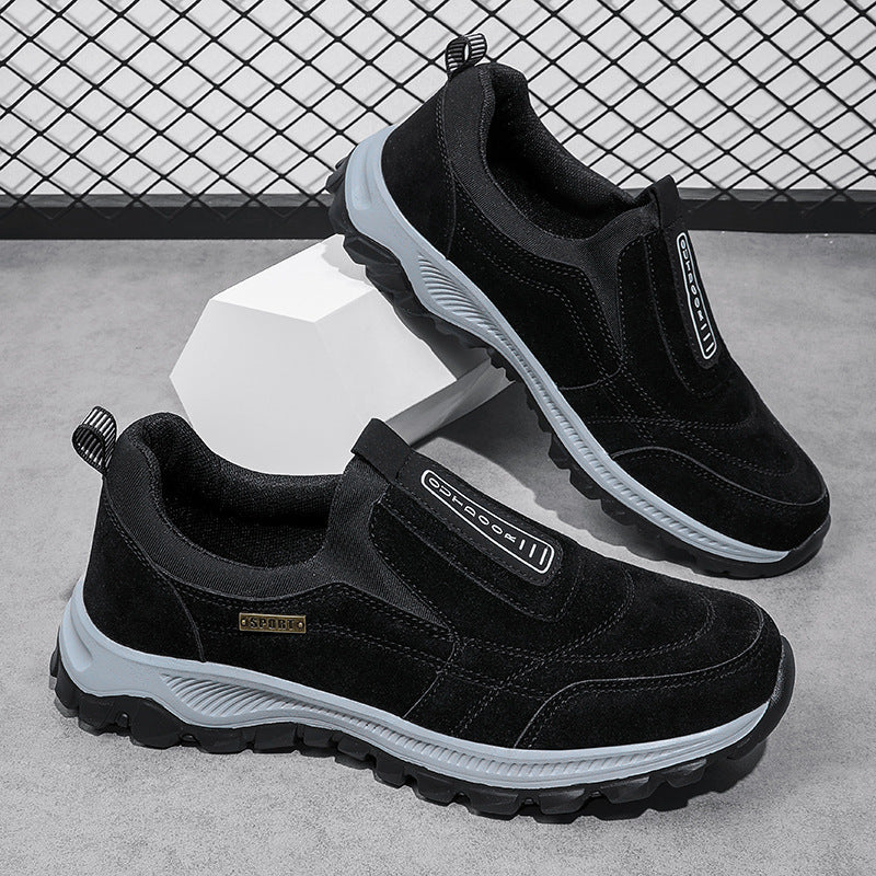 Herren Slipper-Sneaker aus Veloursleder-Optik mit rutschfester Profilsohle Shopy Nory