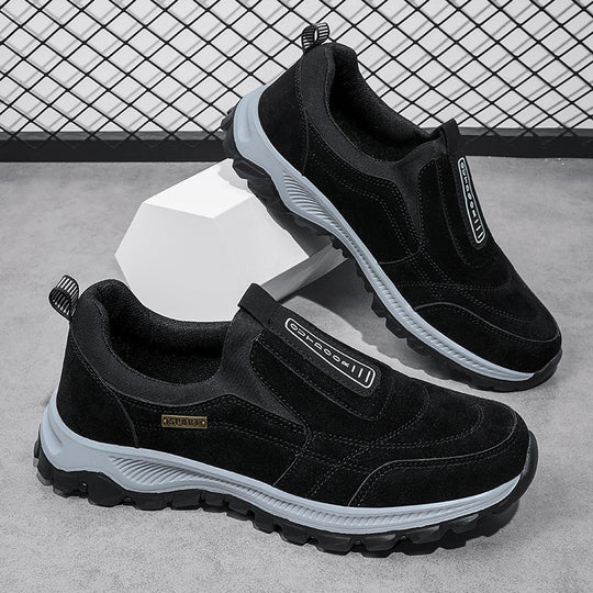 Herren Slipper-Sneaker aus Veloursleder-Optik mit rutschfester Profilsohle Shopy Nory
