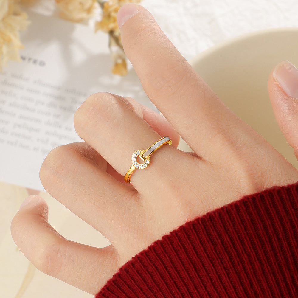 Damen filigraner Ring mit glitzerndem Zirkonia und elegantem Design Shop Nory