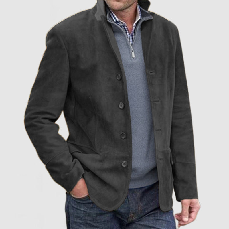 Herren Elegante Wildlederjacke mit modernen Details