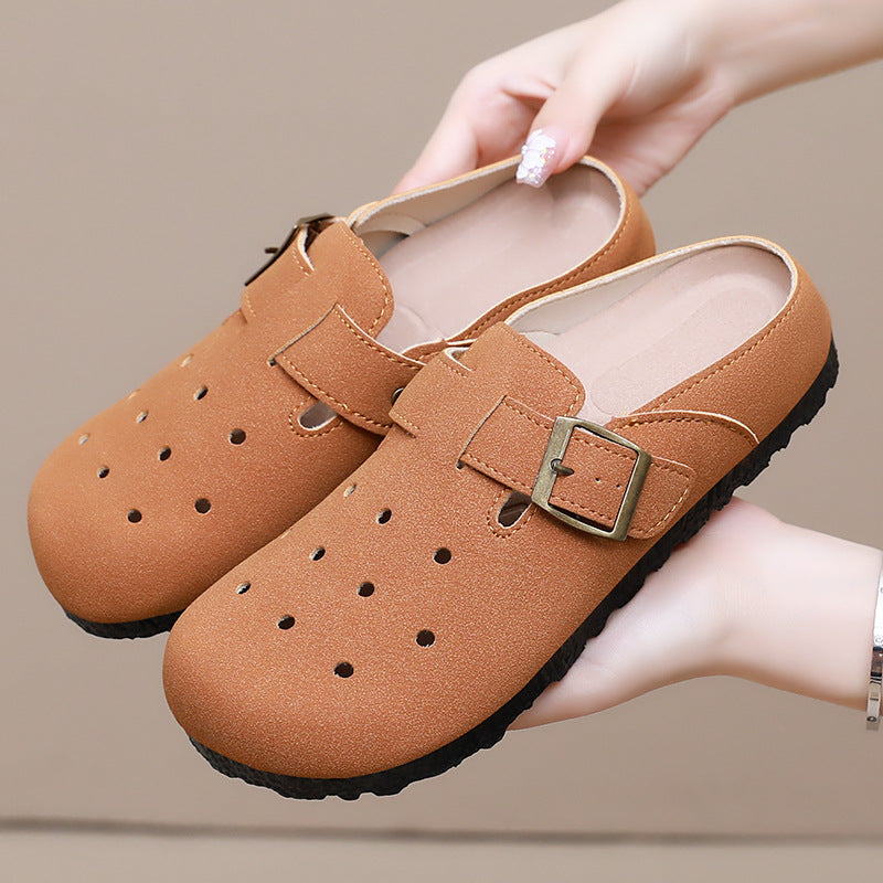 Damen Komfortable Clogs mit verstellbarem Riemen Shopnory