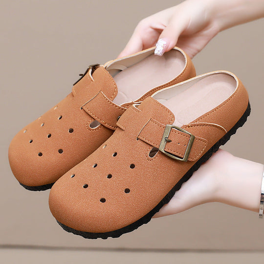 Damen Komfortable Clogs mit verstellbarem Riemen Shopnory