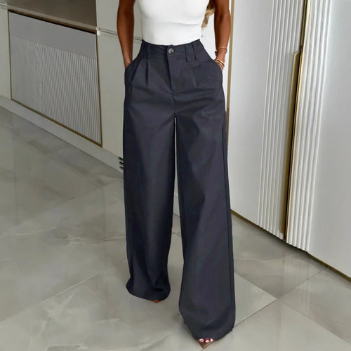 Damen Hochtaillierte Bundfalten-Hose mit weitem Palazzo-Bein Shop Nory