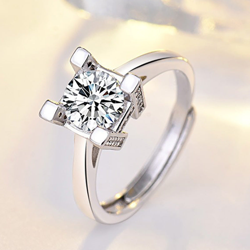 Damen Verlobungsring mit funkelndem Zirkonia-Besatz und eleganter Fassung Shop Nory