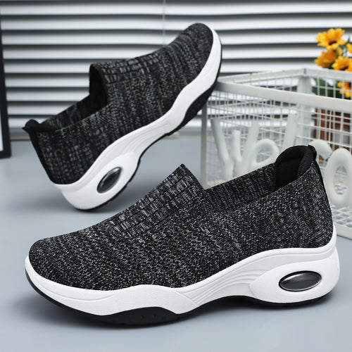 Damen nan nahtloser Strick-Slipper mit erhöhtem Plateau-Luftdämpfer und ergonomischer Fersenstütze Shop Nory