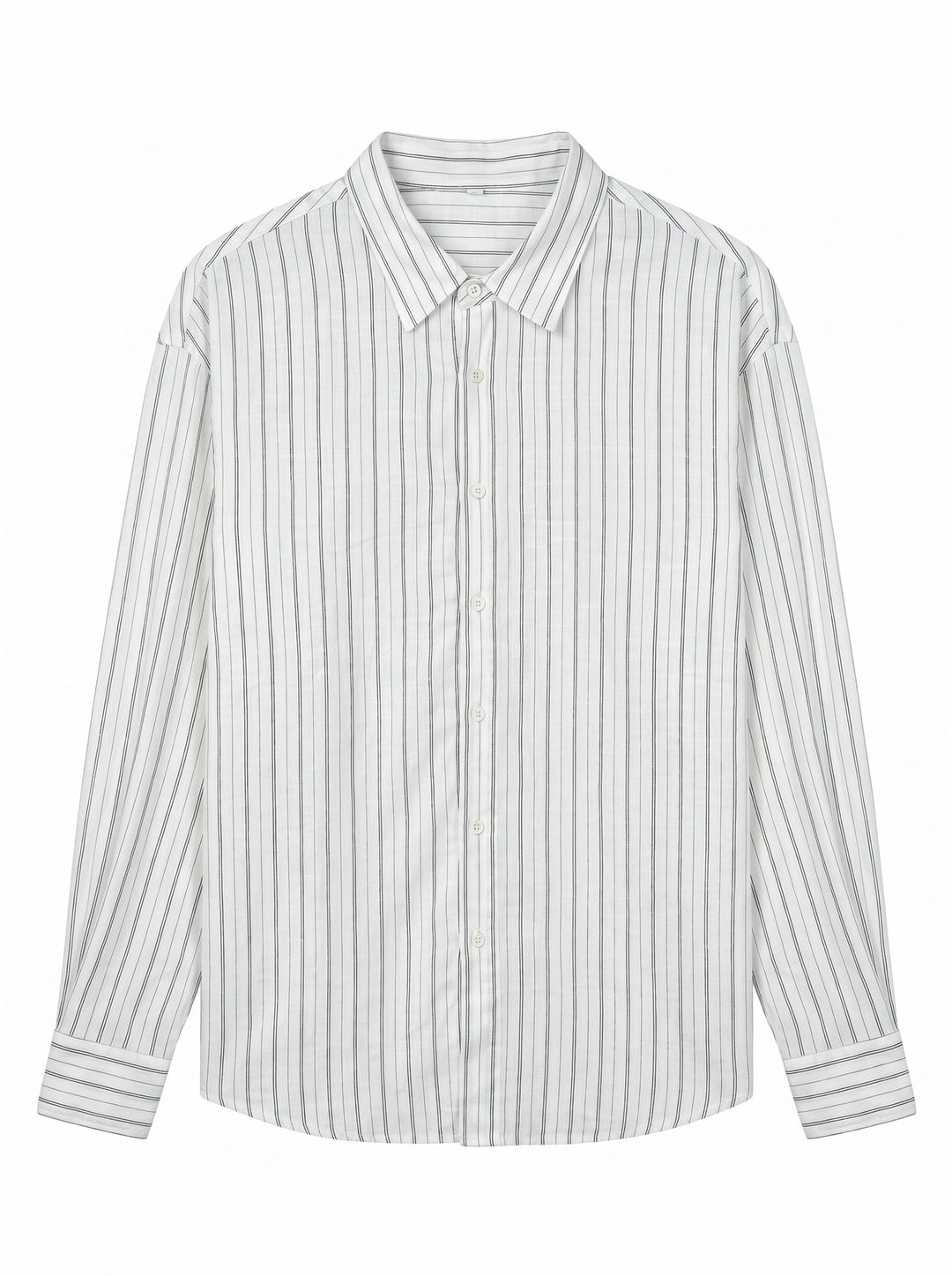 Unisex Langes Relaxed-Fit Streifenhemd mit Kentkragen und abgerundetem Saum Shop Nory