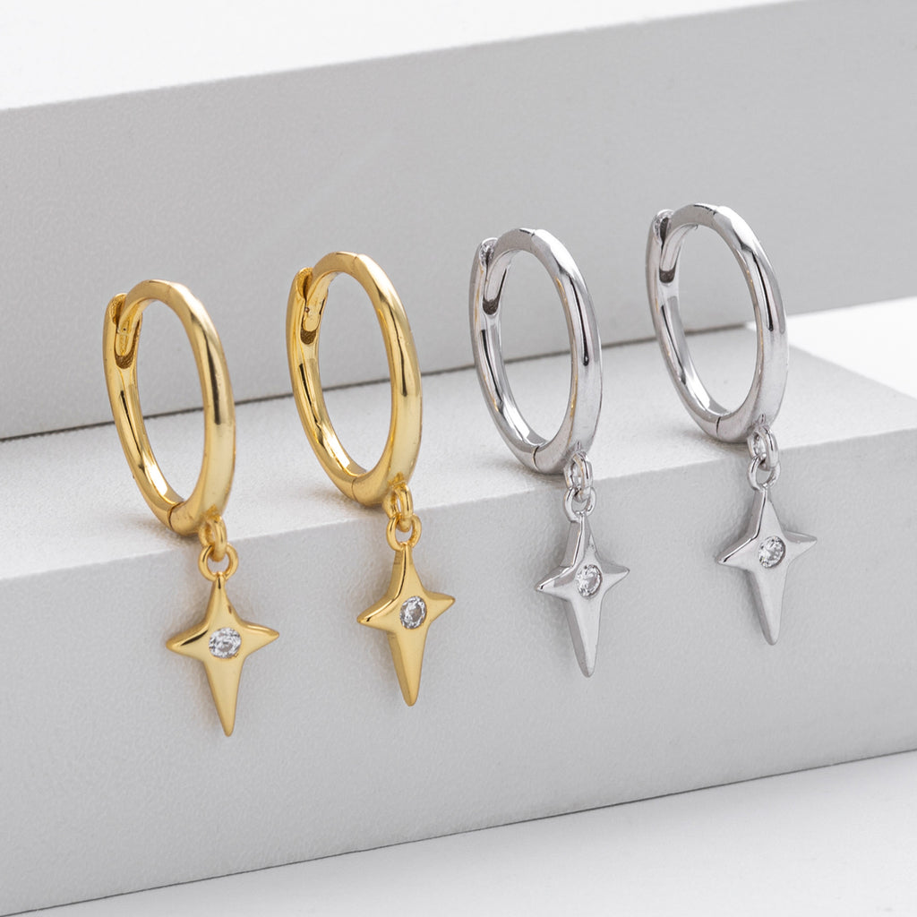 Damen Ohrhänger mit funkelndem Zirkonmotiv aus 925 Sterling Silber Shop Nory
